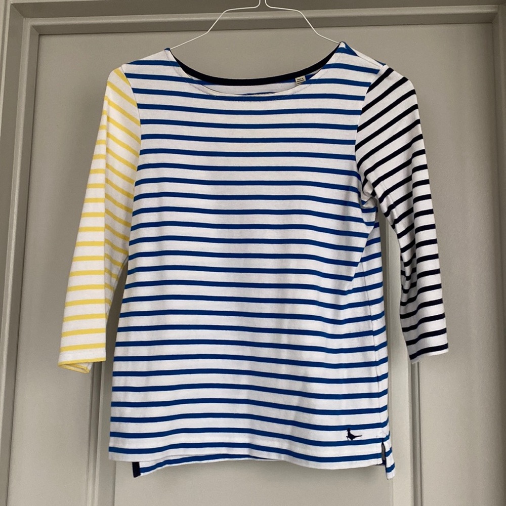 Jack Wills Yellow, Navy & Blue Top